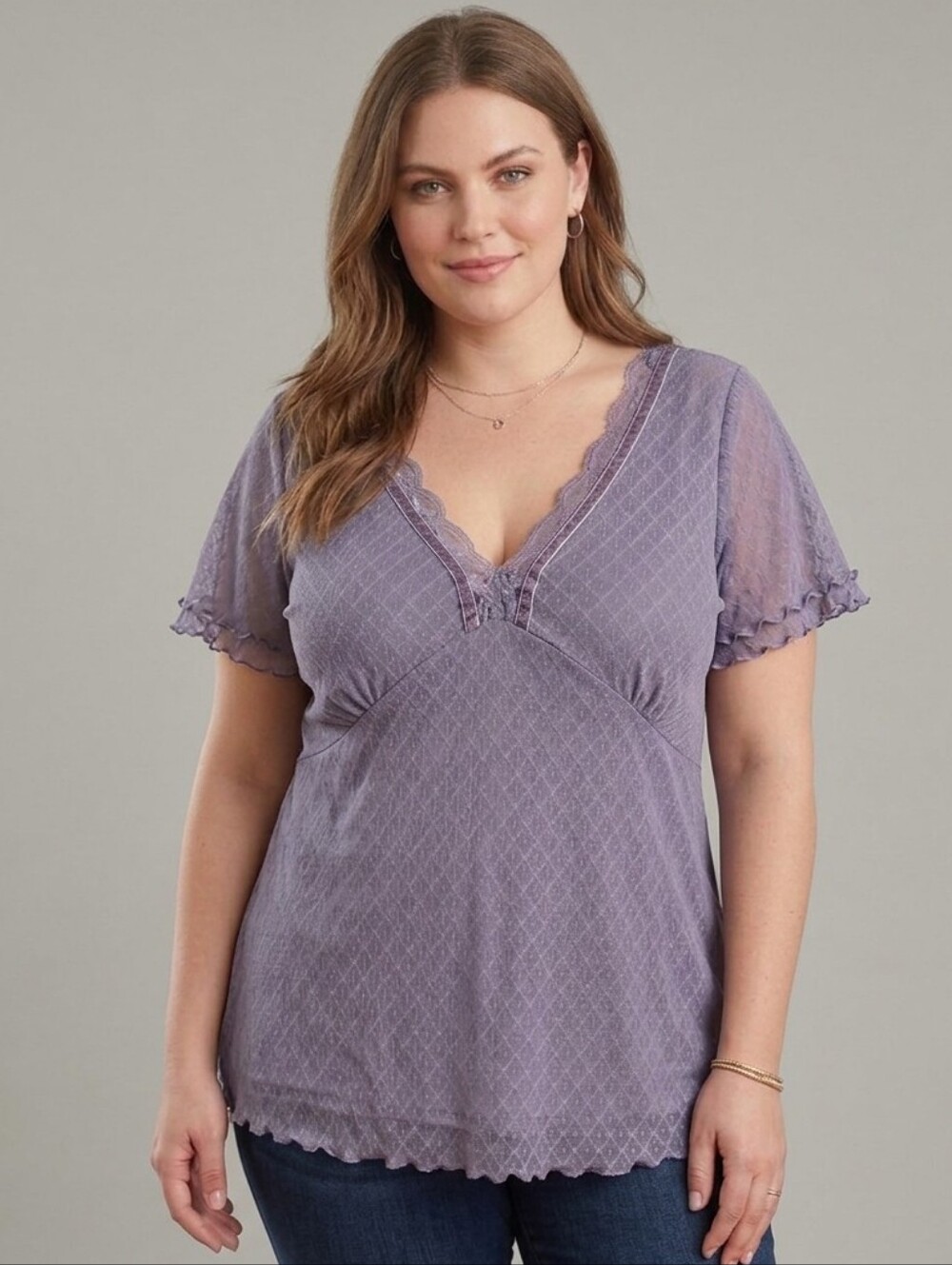 George Plus 2-Pc Set : Sheer Babydoll Top& Matching Cami,Fairycore Plus Size 1X